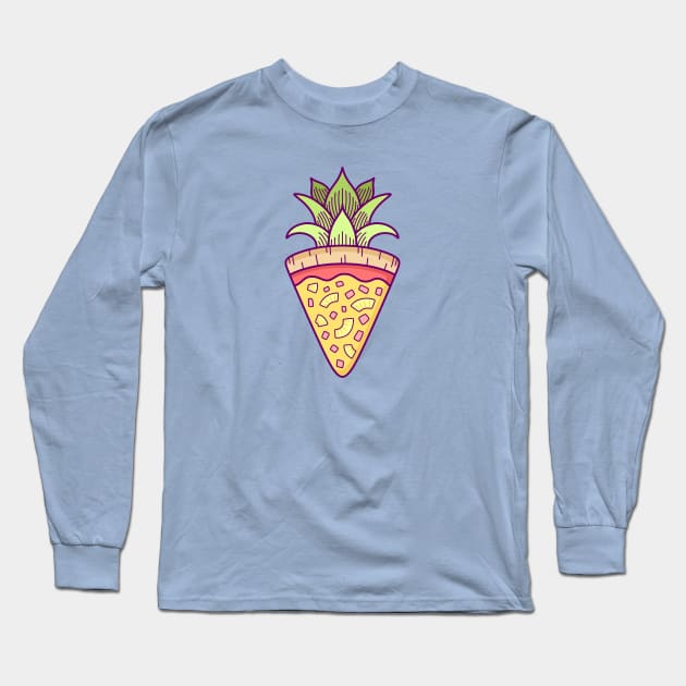 Pineapple Pizza Coat of Arms Long Sleeve T-Shirt by sombrasblancas